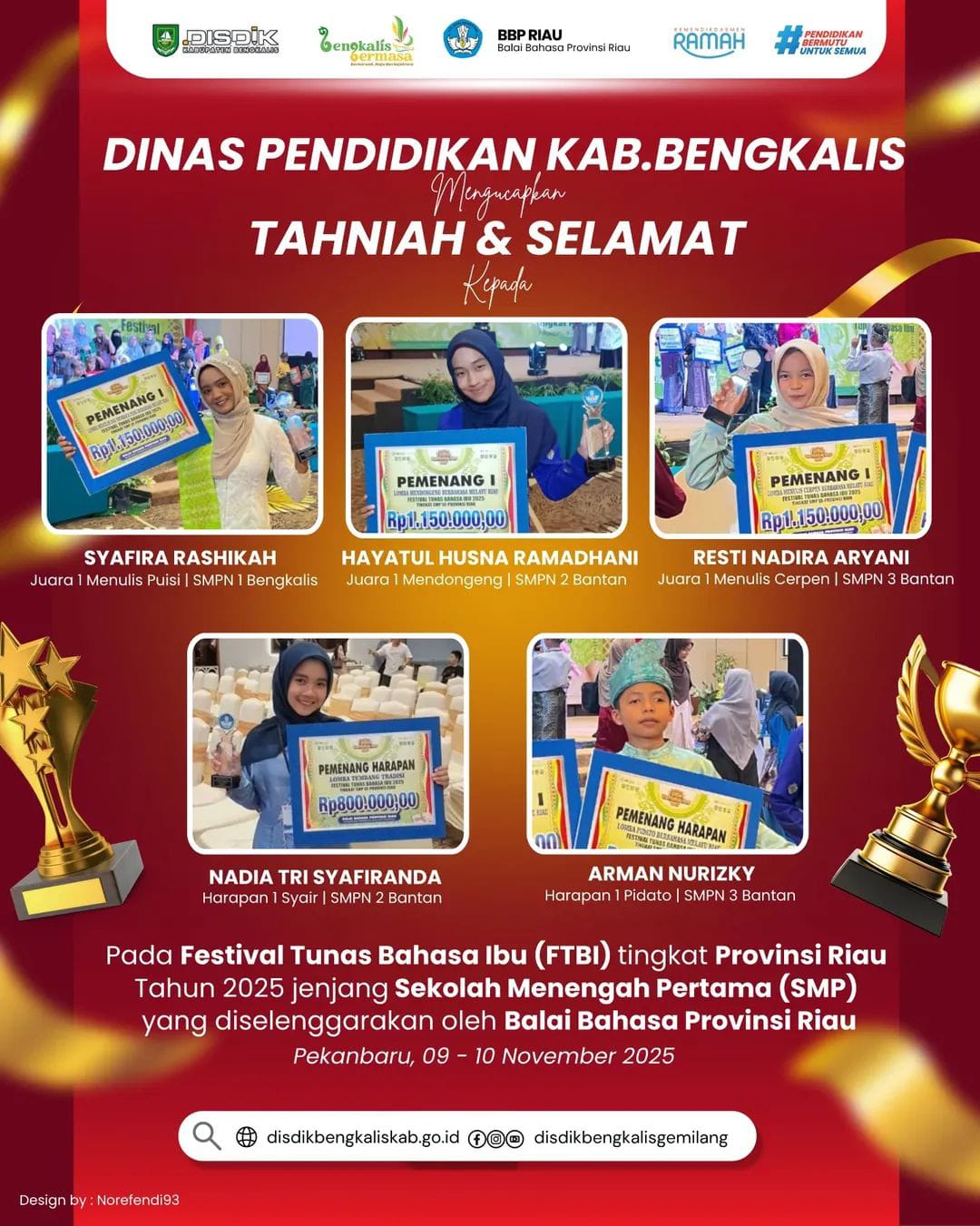 Tahniah kepada Para Peraih Juara FTBI