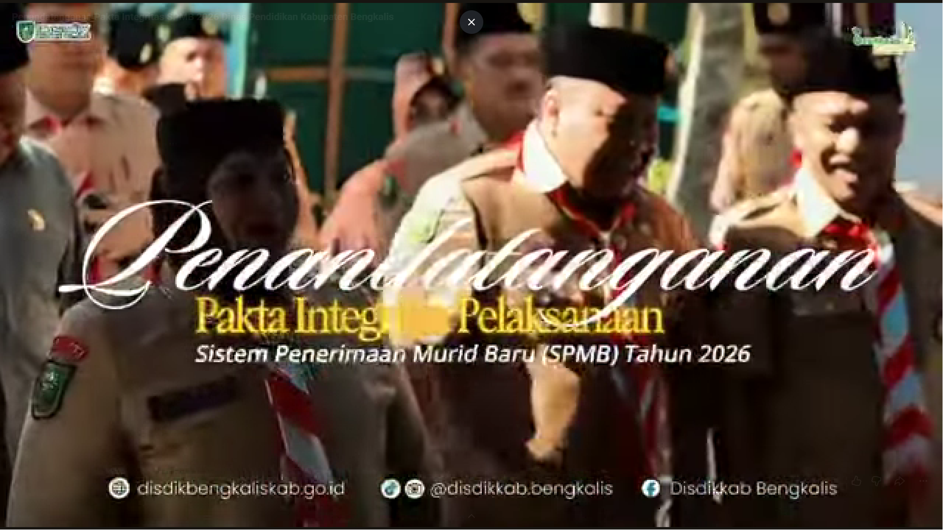 Penandatanganan Pakta Integritas SPMB 2026 Dinas Pendidikan Kabupaten Bengkalis