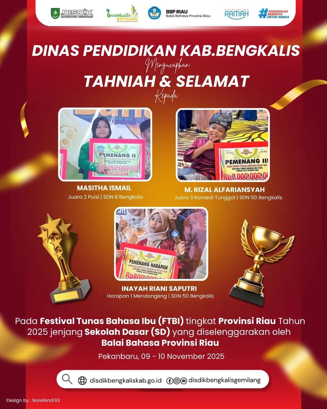 Peraih Juara FTBI Jenjang SD Perwakilan Bengkalis 