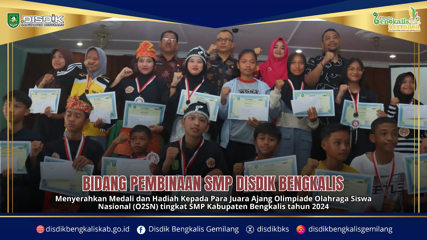 Penutupan Olimpiade Olahraga Siswa Nasional (O2SN) Jenjang SMP Tingkat Kabupaten Bengkalis 