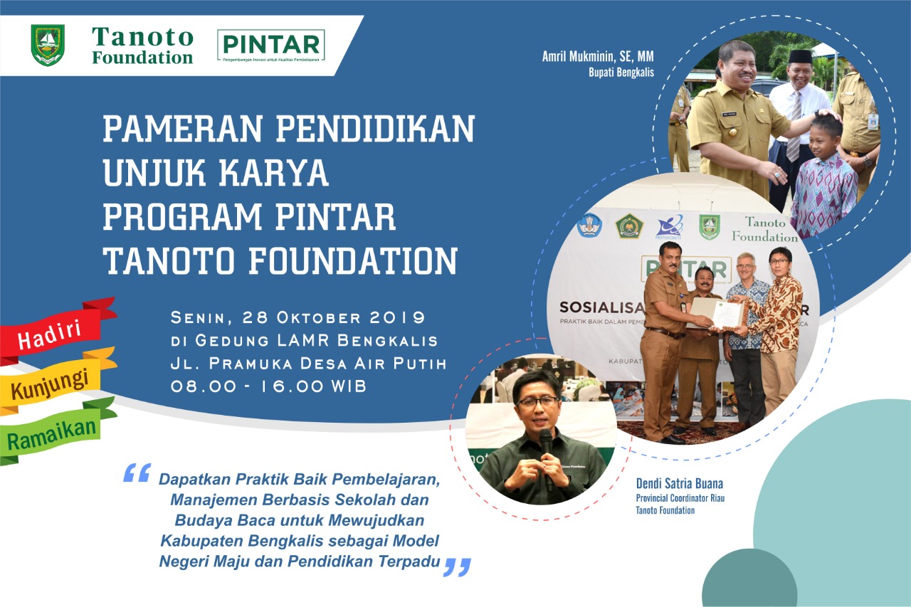 28 Oktober, Tanoto Foundation Gelar Pameran Program PINTAR di Bengkalis