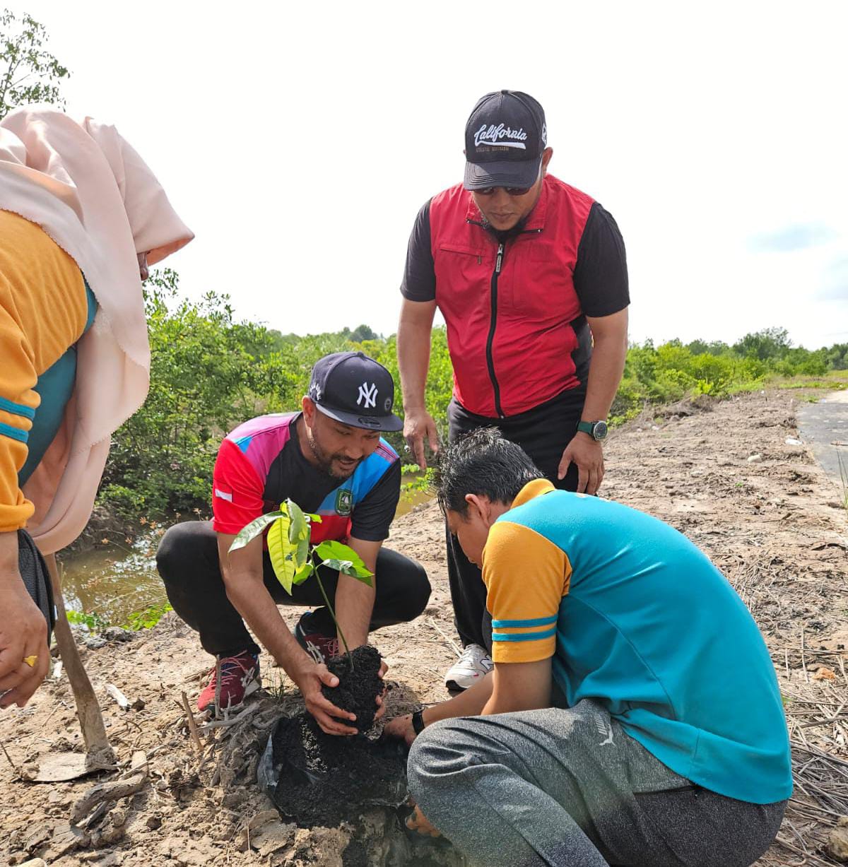 Sempena Hari Jadi Bengkalis, Satuan Pendidikan SD dan SMP Kecamatan Rupat Utara Gelar Aksi Penanaman Pohon